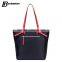custom 600d polyester canvas tote bag shoulder bag leather handle wholesale