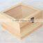 Customized high gloss wooden tea box with glass lid