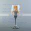 Wedding Gift Frosted Decal Glass Goblet Coloured Long-stem Wine Glass