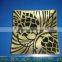 Golden printing small glass plate small square glass plate decorative glass plate