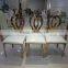 latest banquet rose gold stainless steel dining chair with dinner