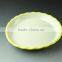 Stocklot hot sale round shape yellow line glaze ceramic bakeware