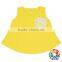 Yellow Color Tank Shirt With Flower Decoration Polka Dot Pants Kids Clothes Clothing Set Baby Girl Clothes Summer Clothing Sets