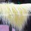 110mm Fur Height Yellow Knitted Fake Fur Fabric Long Pile