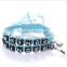 Prince & Princess letter charm bracelets diy handmade alphabet charms cord bracelets with adjustable knotted