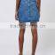 2016 Brand Design Women Denim Mini Skirts A Line Above Knee Blue Cheerleader Skirts