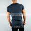 Custom 96% Cotton 4% Elastane Scoop Neck T Shirt for Men Longline Short Sleeve Curved Hem T Shirt Wholesale Blank Streetwear
