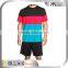Custom black mesh dry fit sportswear striped man running t shirt