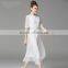 Z&M 2017 New White Fashion women dress green silk dress short sleeve green dress
