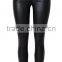 EY0172P Autumn Fashion Casual Long Pencil Pant Trousers High Waist PU Leather Women Pants