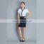 China Fatory Designs V Neck Dress Fashion Airline Stewardess Uniform