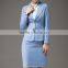 Juqian suits simple pattern blue women office uniform design women's elegant dress suit