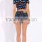 Fashion Off-shoulder Design Short Sleeve Crop Top for Women, Floarl Print Women Tank Top