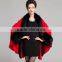 Sunshine soul cape in fleece fabric with faux fur collar women's winter coat