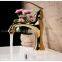 Modern single lever polished brass bathroom faucet