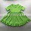 Wholesale kids short sleeves summer cotton dress boutique toddlers blue party dress children girls clothes one pc outfit