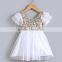 2015 new children short sleeves paillette dress,princess dresses