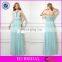 XLRS009 A-line Halter Open Back Models Beads Flowy Chiffon Cheap Long Evening Dresses