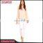 Latest Design White Broken Hollow Woman Pencil Trousers Custom Made Winter Bodycon Lady Pants