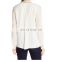Designer clothing manufacturers in china, long sleeve cream lady shirt office uniform design