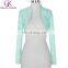 Stock Womens Ladies Long Sleeve Cropped Pale Turquoise Lace Shrug Bolero BP000049-3