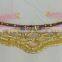 High quality Organza gold coin belly dance hip scarf with gradient color Y-2053#