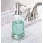 Modern Glass Refillable Liquid Soap Dispenser Pump Bottle for Bathroom Vanity Countertop, Kitchen Sink - Holds Hand Soap, Dish Soap, Hand Sanitizer & Essential Oils - 2 Pack - Clear/Brushed