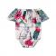 Baby Romper with off Shoulder Floral Print Beach Jumpsuits