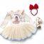 South Korea Ins girls autumn and winter white snow long-sleeved princess dress female baby princess dress dress tutu skirt