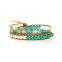 Bohemian handmade colorful glass bead and copper bead macrame beaded bracelet