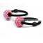 2015 wholesale hair jewelry rope women fashion neon ball crystal girls elastic hair bands,