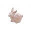 Pink Happy Personalize Easter Bunny Mascot Crafts Ceramic Gift Rabbit Figurine Home Decoration