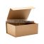 Custom your logo printing brown magnetic closure kraft paper gift box packaging