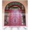 Entry door glass insert arched wood door mahogany solid wood door