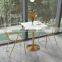 Modern Custom Milk Shop Cafe Shop Gold Wrought Metal Iron High Marble Bar Table