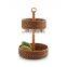 Hot Sale Three Tier Rattan Fruit Basket Cake Stand Round Tray With Leg for Table Handwoven Basket for Breakfast Wholesale