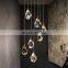 Modern Luxury Hotel Lobby Stairwell High Ceiling Crystal Pendant Lighting Chandelier