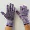 Purple&white Polyester Thread 13 Gauge Knitted Black PVC Dot Palm Coated Anti-slip Safety Work Gloves