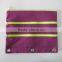 Durable Canvas Pencil Case Cosmetic Bag With 3 Zipper