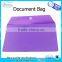 PVC envelop hook and loop closure document bag