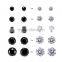 Fantasy Black+Clear Color Cubic Zirconia 316L Hypoallergenic Stainless Steel Stud Earring Jewelry Earrings Set 10Pairs/Bag