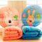 Cartoon Printed Coral fleece super soft plush rabbit pillow blanket for Children