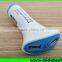 Wholesale 2 usb port 2A mini usb car charger with luminous smile face