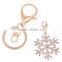 Fashionable crystal snowflake promotional gift keychain/