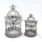 Vintage gray scroll round wire small bird cage