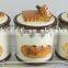 Ceramic biscuit coffee jar macarons coffee jar with stand