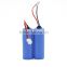 High capacity NCR18500A 1S1P 3.7V 2040mAh li-ion rechargeable battery pack with PCB & ph2.0 plug wire