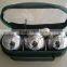 3 pcs nylon bag petanque steel boules set