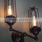 RH Loft Golden black Vintage style lamp Long HOB double head wall lamp