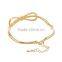 Gold alloy bracelet European-style simple bowknot bracelets